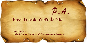 Pavlicsek Alfréda névjegykártya